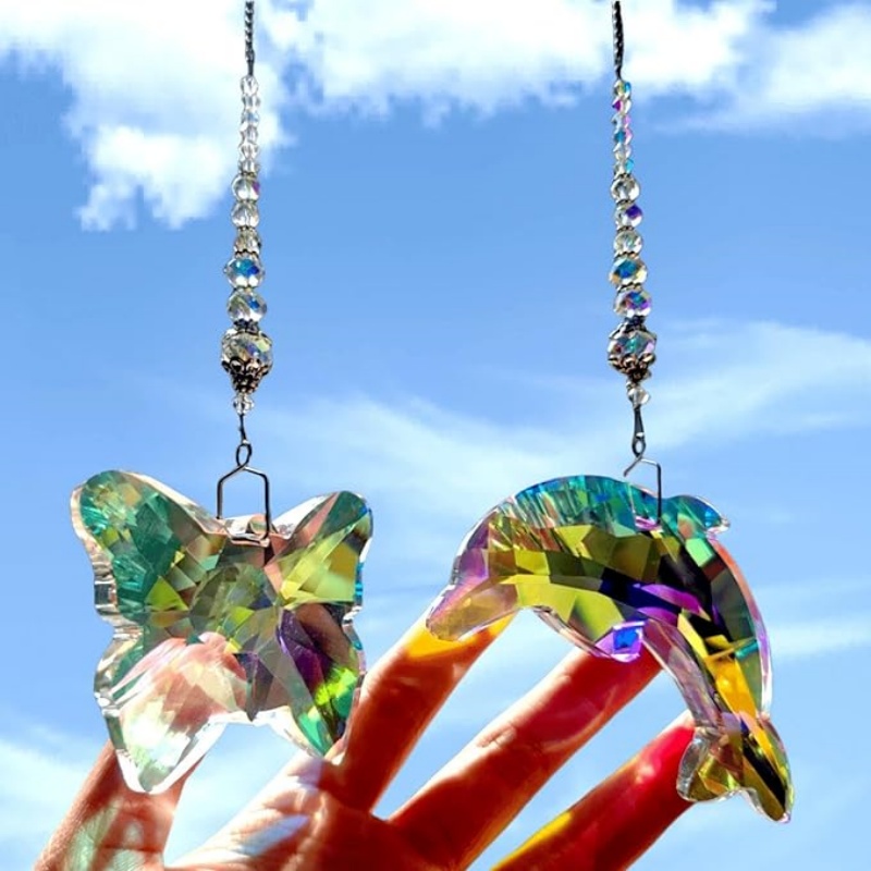 Crystal Sun Catcher - Crystal Hanging Butterfly Dolphin Prism Suncatcher