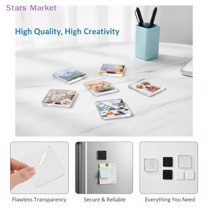 Home Decor Diy - 5Sets DIY Transparent Acrylic Magnet Set