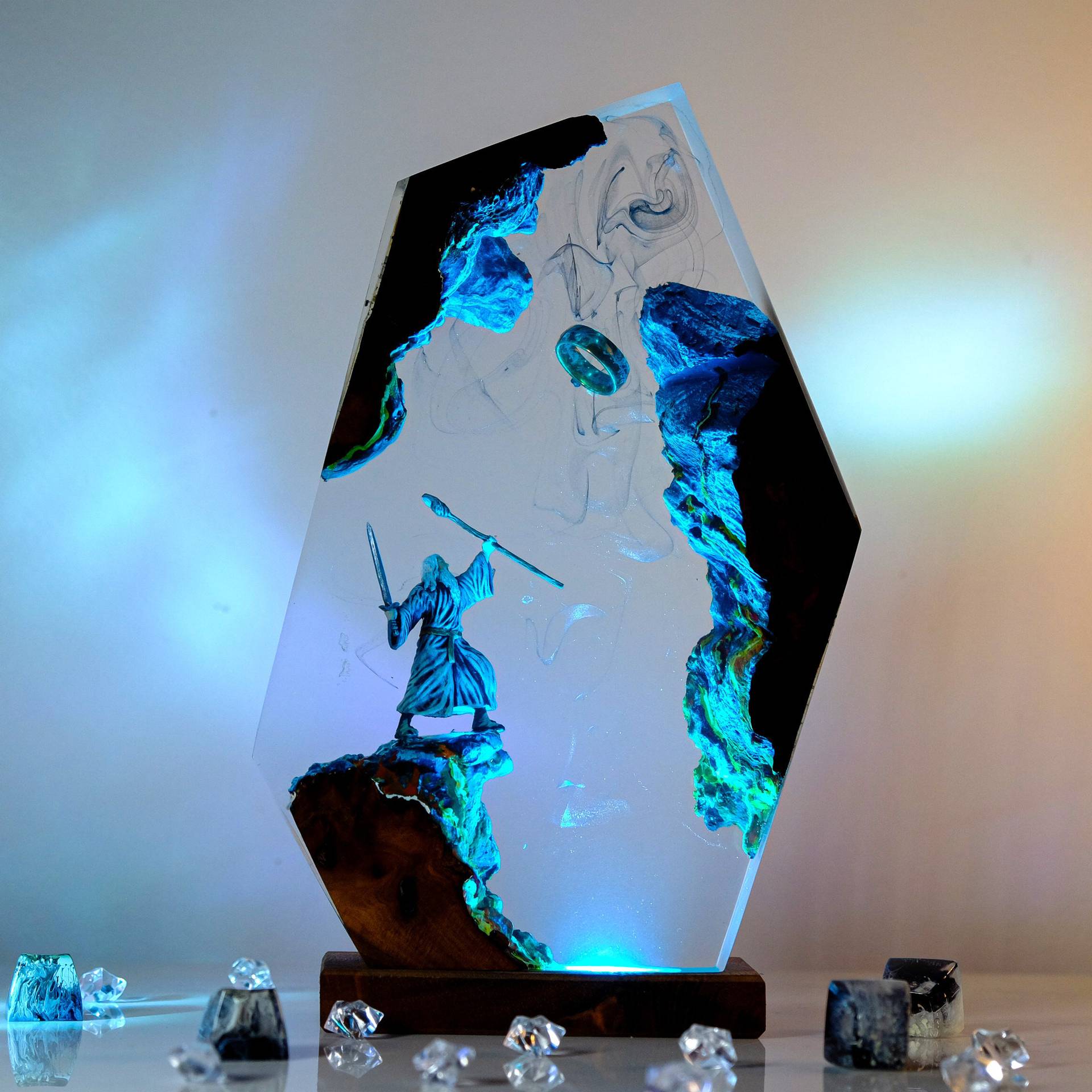 Home Decor Statue - Movie Scence Figure Table Resin Lamp