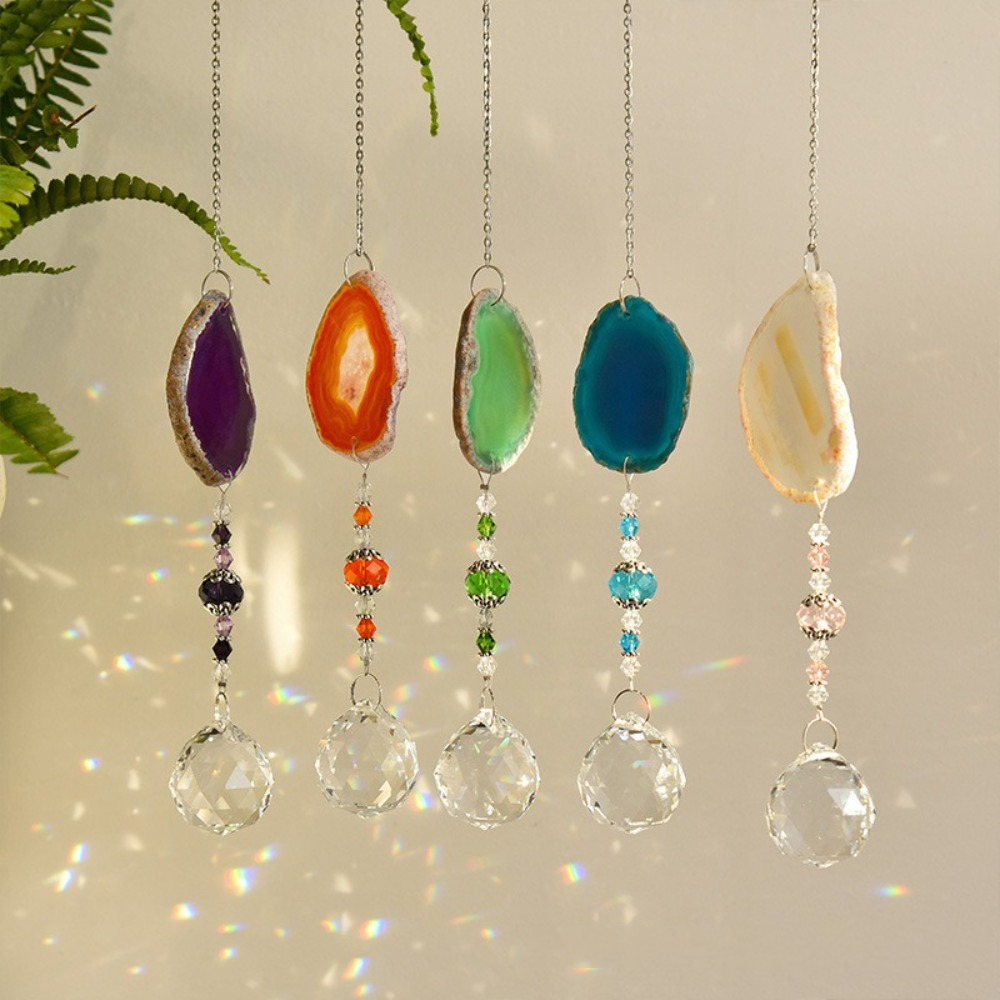 Crystal Sun Catcher - Natural Colorful Crystal Agate Sun Catcher
