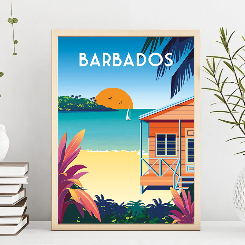 Travel Illustrated Canvas Pain - огляд і ціна Home Decor Bali