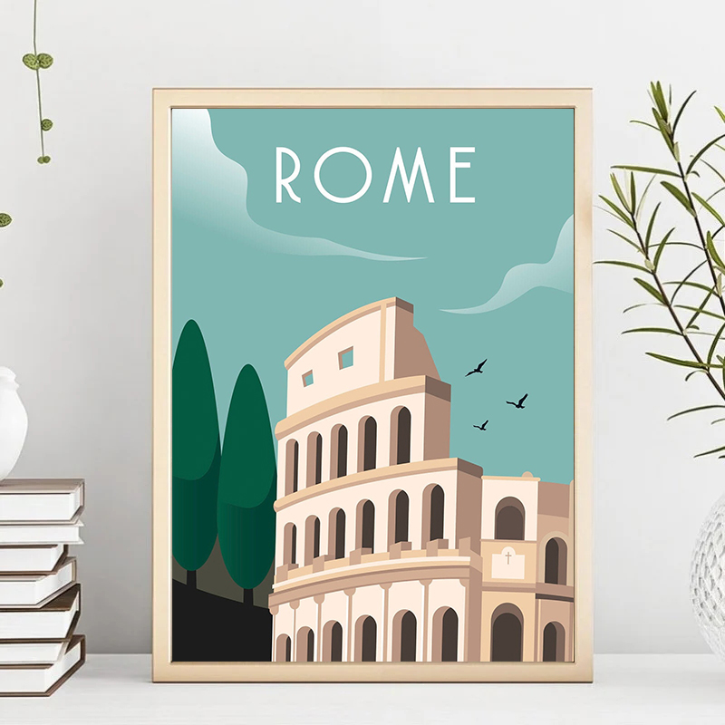 Travel Illustrated Canvas Pain - огляд і ціна Home Decor Bali
