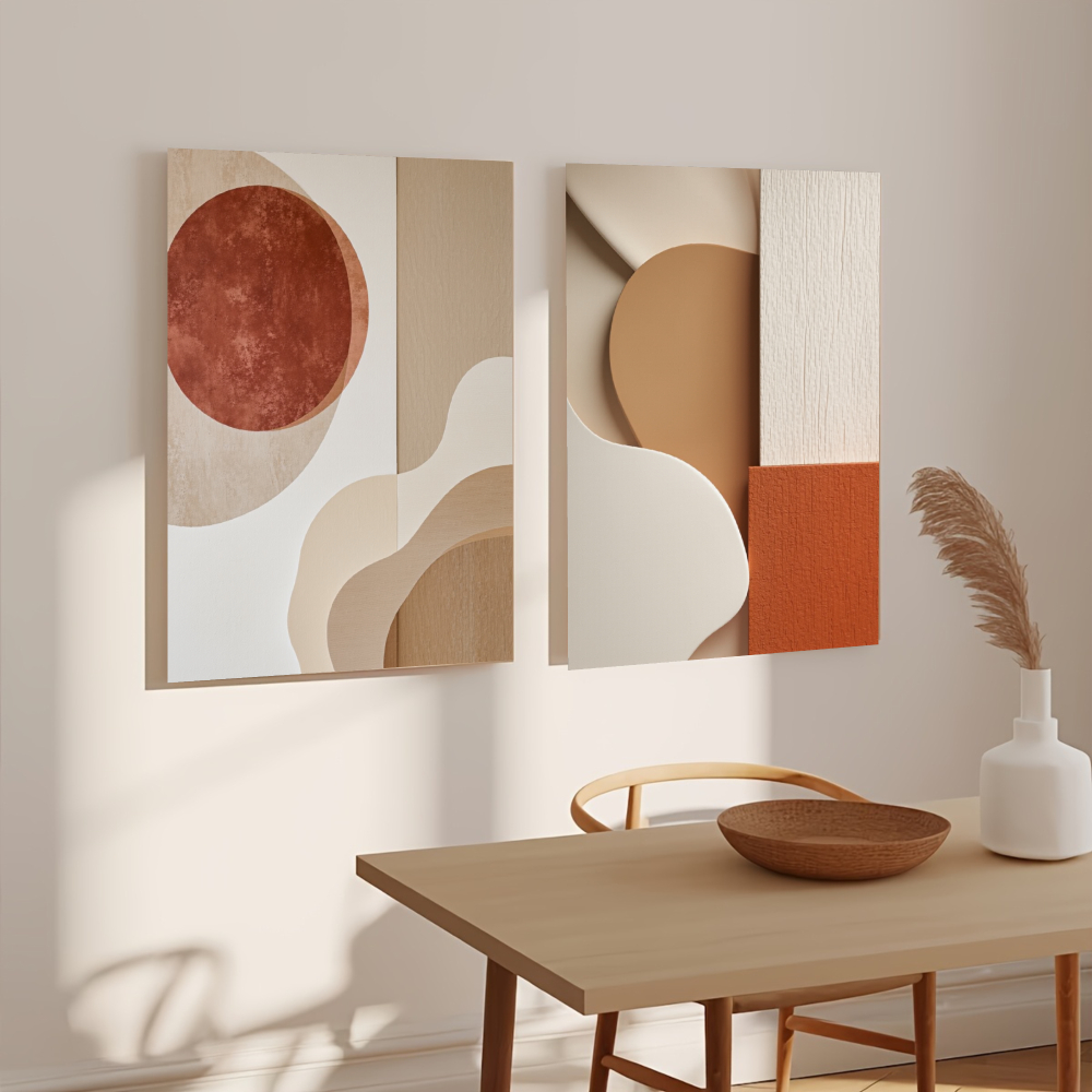 Framed Canvas Wall Art Warm‑To - огляд і ціна Geometric Wall Art