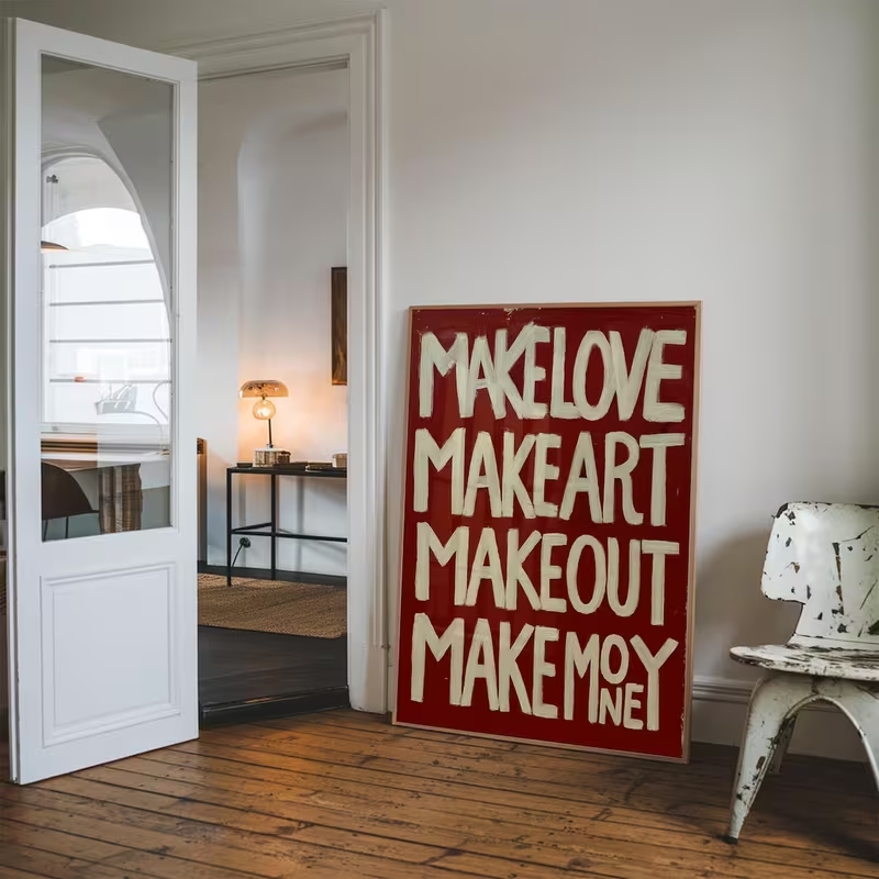 Modern,Retro Self Made Love Ki - огляд і ціна Home Decor Quotes