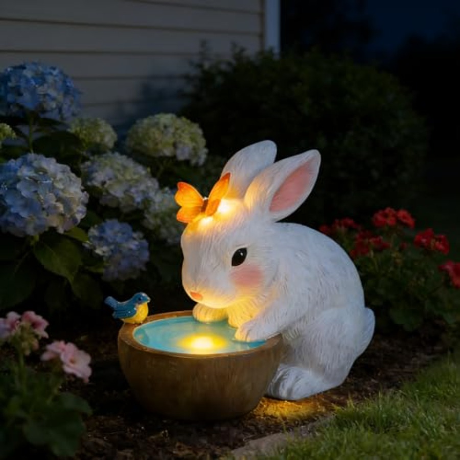 Solar Bunny Garden Outdoor Sta - огляд і ціна Home Decor Statue