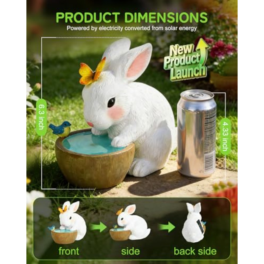 Solar Bunny Garden Outdoor Sta - огляд і ціна Home Decor Statue