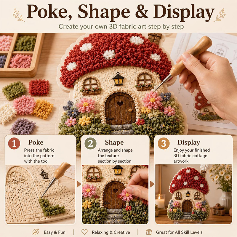 3D Mushroom House Poke Art DIY - огляд і ціна Home Decor Diy