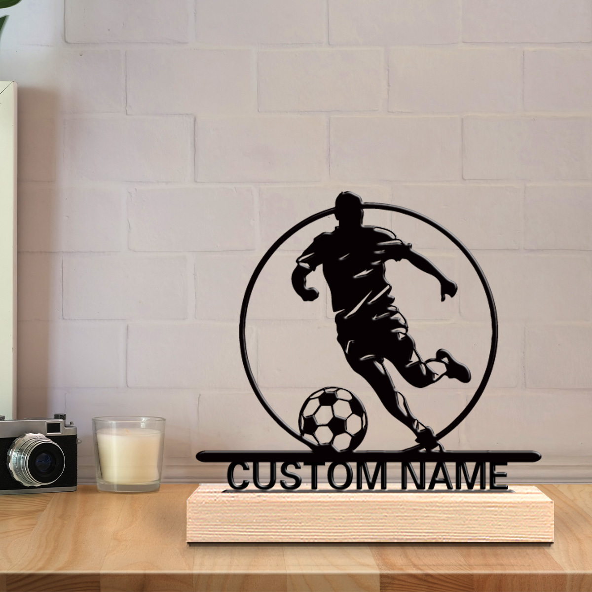 Custom Soccer Player Metal Sta - огляд і ціна Home Decor Statue