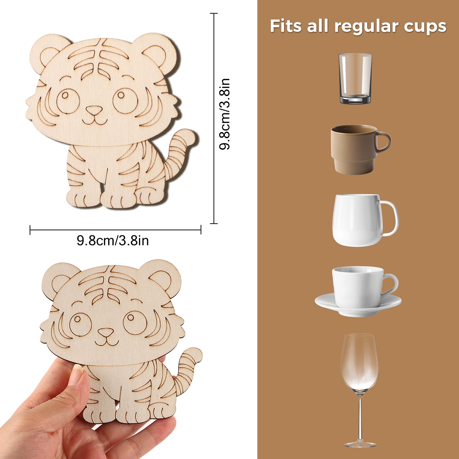 10 Pcs/set Tiger Animal Unfini - огляд і ціна Home Decor Diy