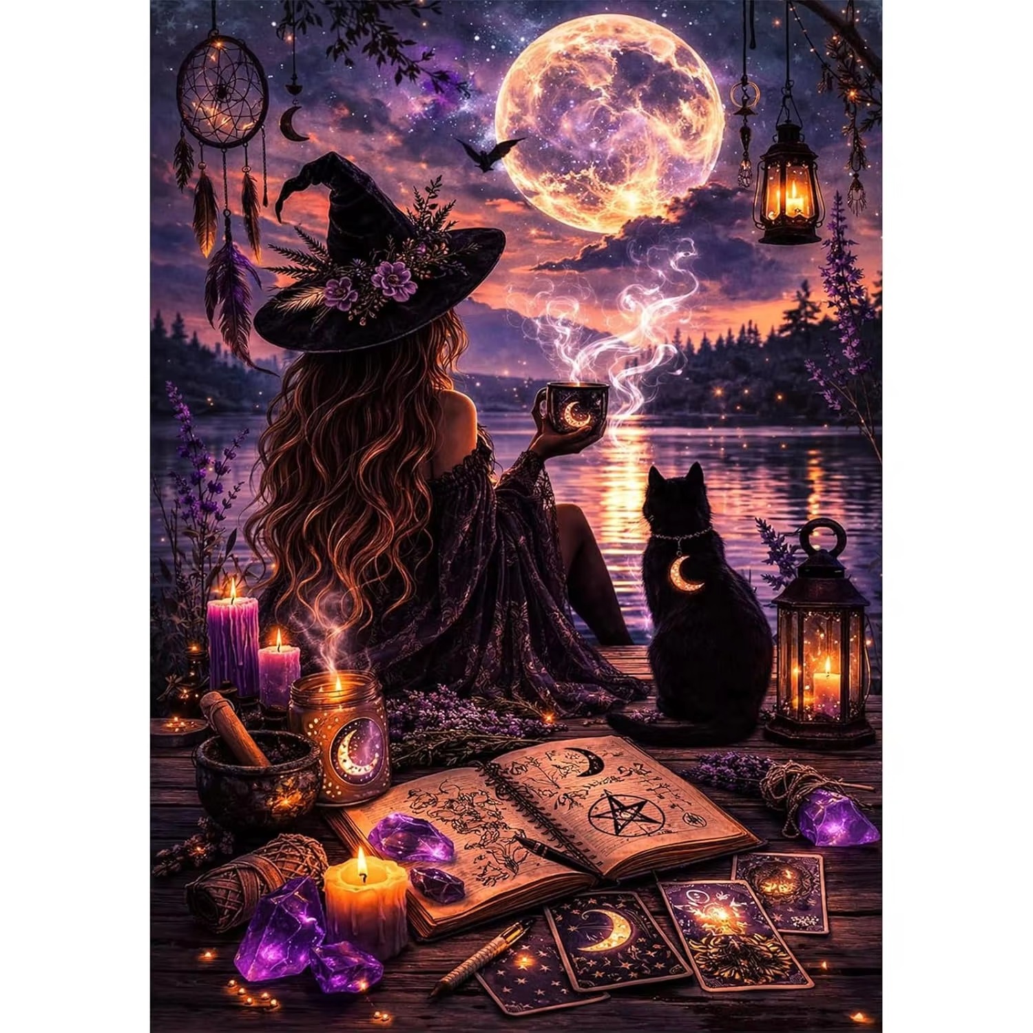 Witch With Black Cat Under Ful - огляд і ціна Home Decor Under 1000