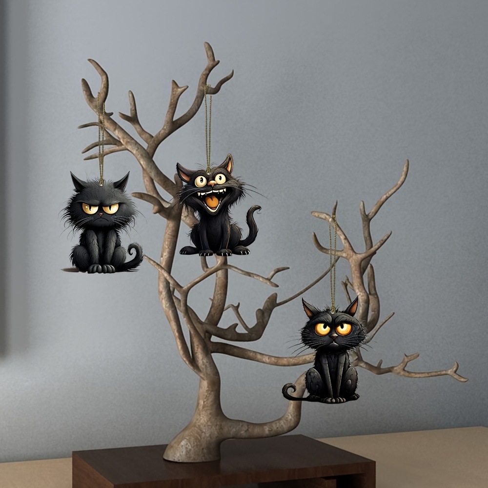Handmade Black Cat Emoji Woode - огляд і ціна Home Decor Emoji