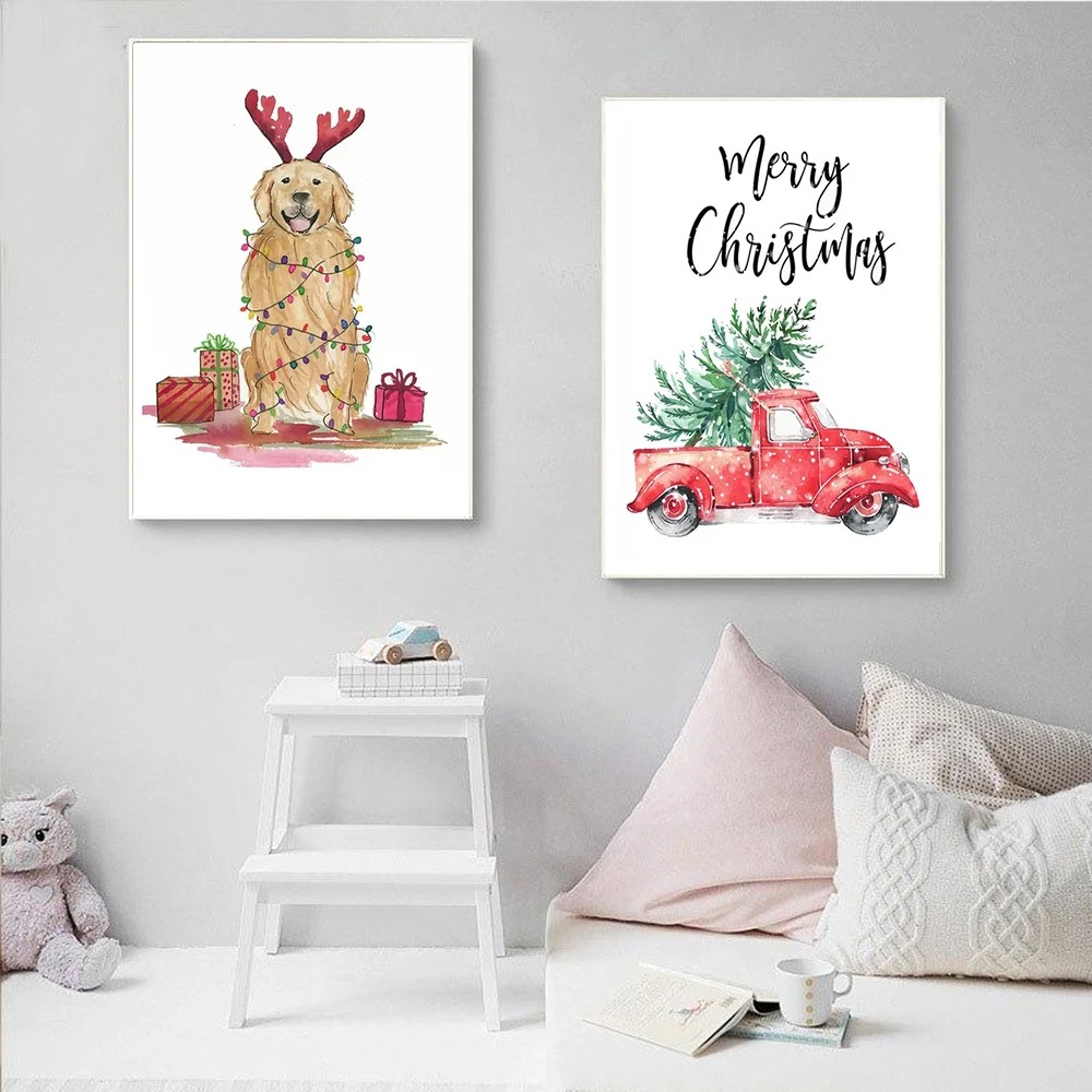 Cartoon Christmas Holiday Tree - огляд і ціна Geometric Wall Art