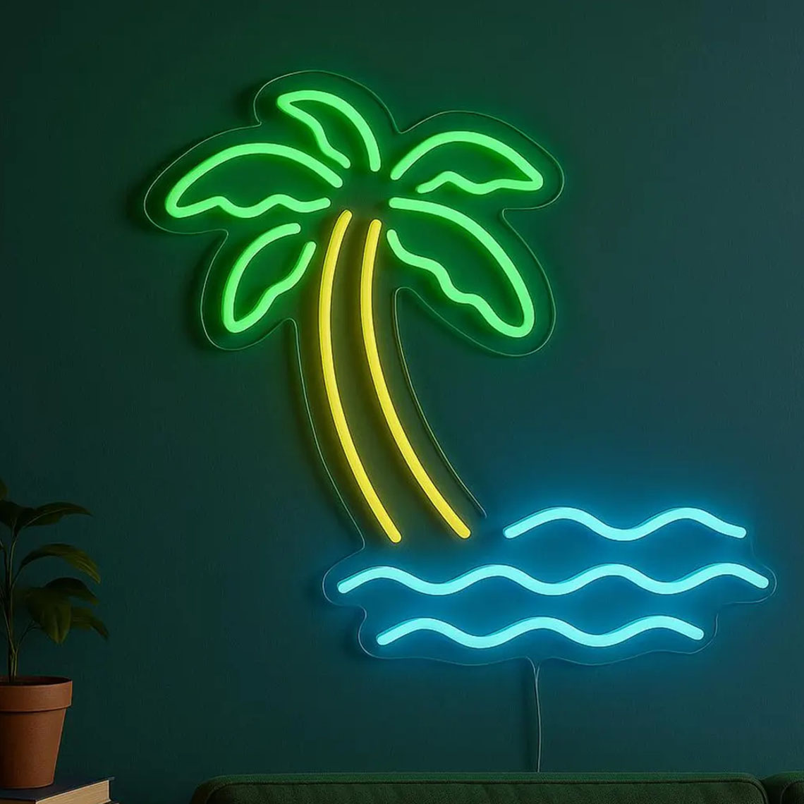 Palm Tree Neon Sign Tropical B - огляд і ціна Home Decor Tree