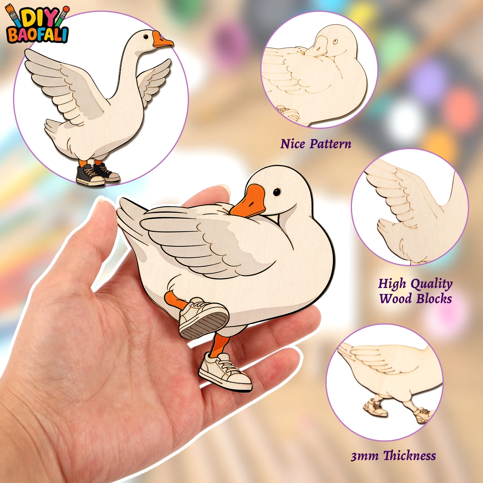 20pcs Unfinished Wooden Craft  - огляд і ціна Home Decor Diy